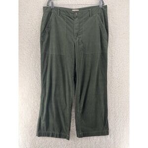 Weatherproof Vintage Pants Women's Size 14 Olive Stretch Wide Leg Corduroy Retro